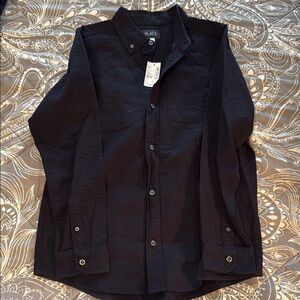Black Casual Button Down Shirt by Black